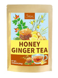 TeeLux Honey Ginger Tea Bags, Warming Blend with Ginger, Fennel, Rooibos & Rosehips, Smooth & Spicy, Caffeine Free, 100 Count