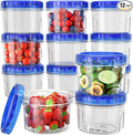 HOMETALL Freezer Storage Containers, [12 Pack-16 Oz] Airtight Plastic Food Storage Containers with Twist Top Lids, Soup, Meal Prep Containers | BPA Free | Stackable | Leakproof