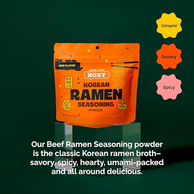 HOXY Journey of Korea "Korean Ramen Seasoning" | Gluten Free, Vegan | Finest Ramen Seasoning Powder | 5.3oz (BEEF, Pack of 1)