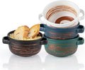 YUN TAO 21 oz French Onion Soup Bowls with Handles, Ceramic Soup Crocks for Ramen, Beef Stew, Pot Pies, Cereal, Oven & Dishwasher Safe - Set of 4