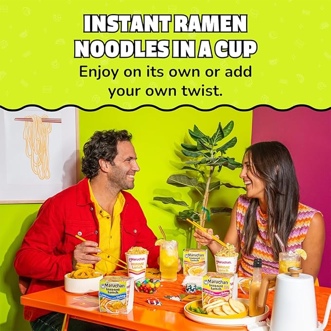 Maruchan Instant Lunch Ramen Noodles, Lime Chili with Shrimp – Japanese-Style Instant Noodle Soup, Easy Meal Ready in 3 Minutes – 2.25 Oz. (12 Pack)