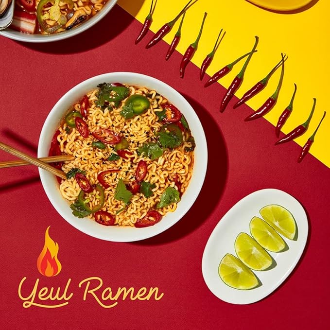 OTOKI YEUL Ramen, Super Spicy Korean Instant Noodles, Extreme Hot & Savory Broth, Chewy Noodles, 4.23 oz (Pack of 5)