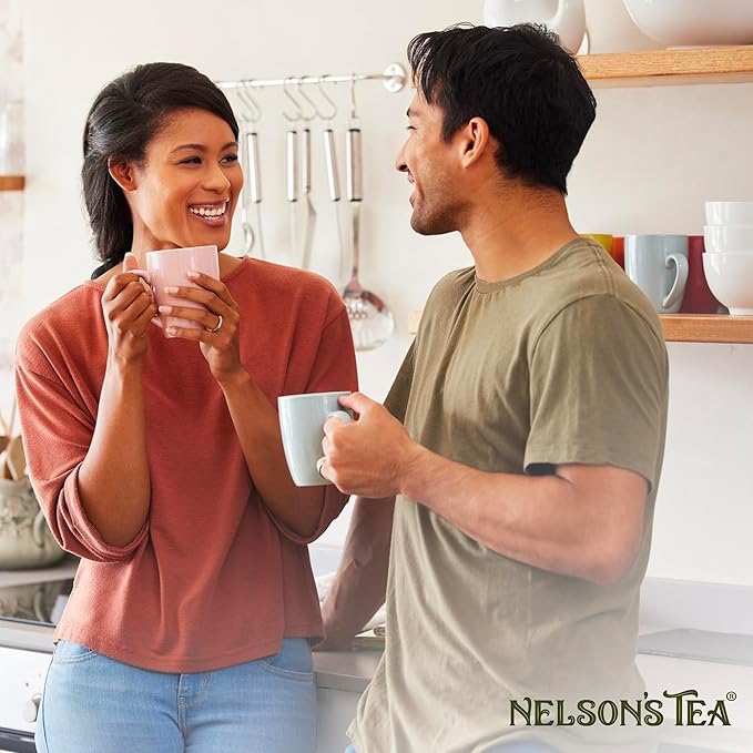 Nelson's Tea Dark Chocolate Cherry - Cut & Sifted Pu-erh Black Tea Loose Leaf with Rich Blend of Chocolate Chips, Wild Cherry Bark, Cacao Nibs and Dried Cherries - Medium Caffeine (2 oz)