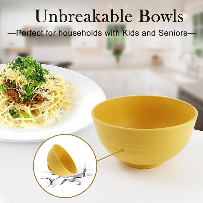 PYRMONT Wheat Straw Bowls Set of 8 Unbreakable Small Bowls 10 Oz Alternative Plastic Bowls Stackable Snack Bowls for Kitchen Dishwasher & Microwave Safe Cute Bowls for Candy,Smoothie-Multi
