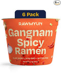 RAWMYUN Gluten Free Healthy Korean Ramen Vegan Superfood Clean Ingredients Plant-Based Cup Noodles made with Organic Rice Noodles Instant Soup | No MSG, Non-GMO, Real Ingredients (6 Gangnam Spicy)