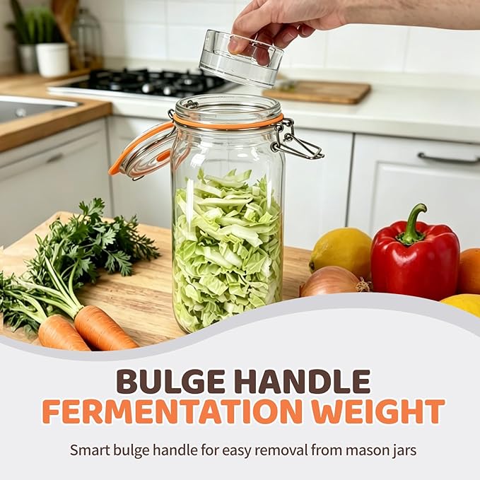 Klemon Fermentation Jar, 2 Pack 1 Gallon Pickle Kit,Glass Fermenting Jar with Fermenting Weights,Airlocks,Brush,Sealed fermentation lids Tracks ferment date