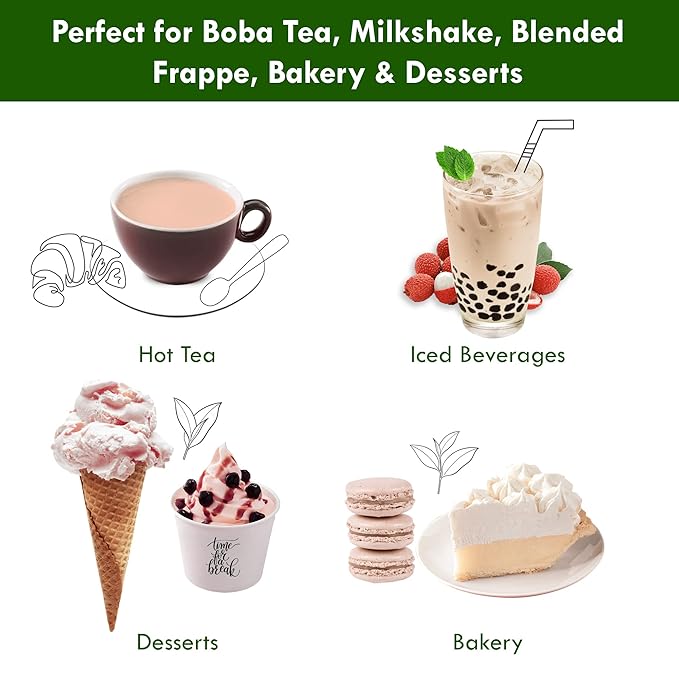 Lychee Bubble Milk Tea Instant 3in1 Powder Mix - 1kg (33 Drinks) | For Boba Tea, Milkshake, Blended Frappe and Bakery | Authentic Taiwan Recipe | 0 Trans Fat, No Preservatives by Moriyama Teahouse