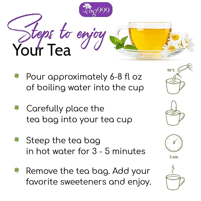 TOG999, Premium 30 Lavender Flower Tea Bags, 100% Natural & Pure. Loose Flower Lavender Herbal Tea. No Sugar, No Caffeine, No Gluten, Vegan.
