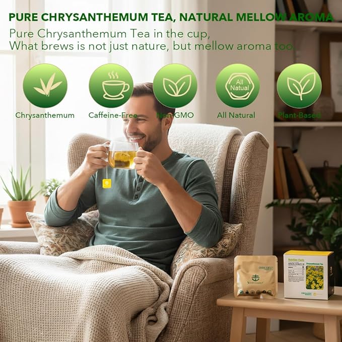 Soilmount - Chrysanthemum Tea - |Ju Hua|菊花|18 Bags per Box, Naturally Fragrant, Perfect for Daily Enjoyment