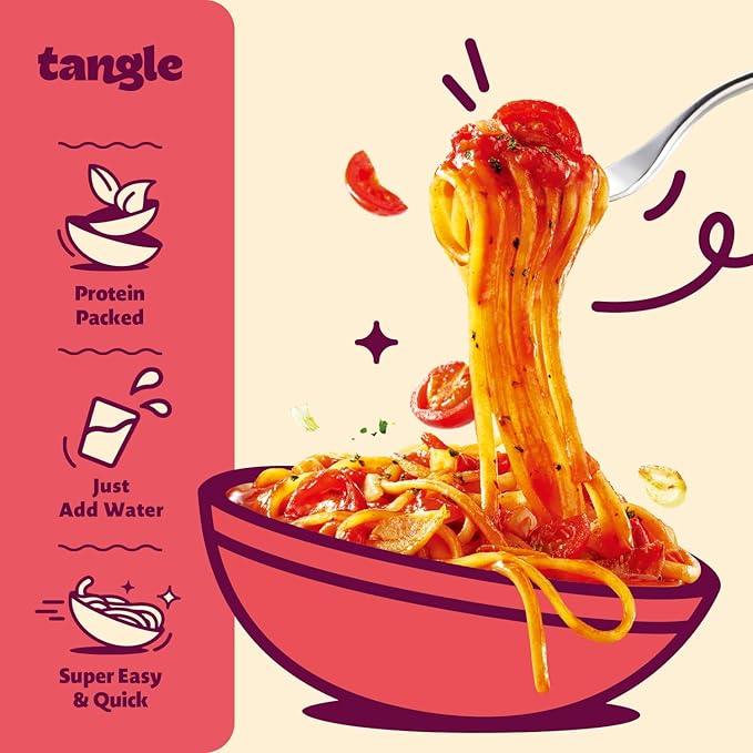 Samyang Tangle Chunky Tomato Linguine Savory Garlic and Onion Flavor Italian Inspired Sauce Air Dried Noodle Easy Cook Pasta 3.63 oz (Pack of 4)