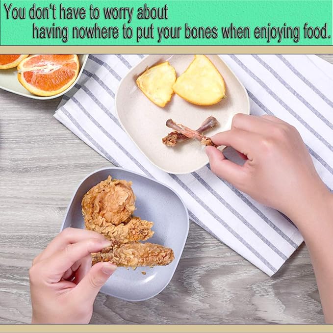 N/A/ 5Pcs 14.4cm Square Lightweight Wheat Straw Plates, Deep Dinner Dishes, Camping Dinnerware for Serving pasta fruit for Kids Toddlers and Adults (MULTI) Multicolor