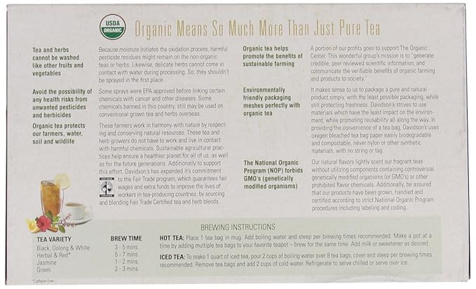 Davidson's Organics, Raspberry Cream Caramel, 100-count Unwrapped Tea Bags