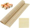 HOPELF 2 Pack 9.5 Inch Bamboo Sushi Mat - Sushi Roller Mat for Making, Shaping & Molding Sushi Roll & Kimbap - Food-Safe Sushi Making Supplies, Tools & Accessories