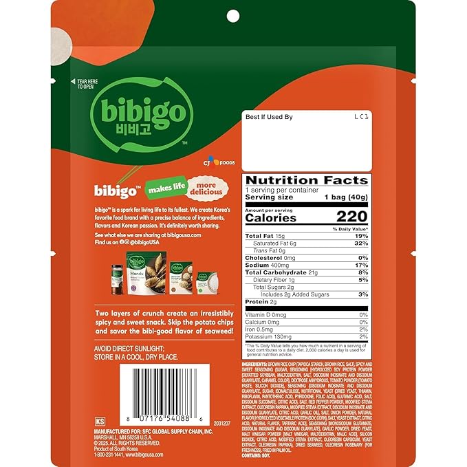 Bibigo Spicy & Sweet Seaweed Chips, 1.41 Ounce (Pack of 1)