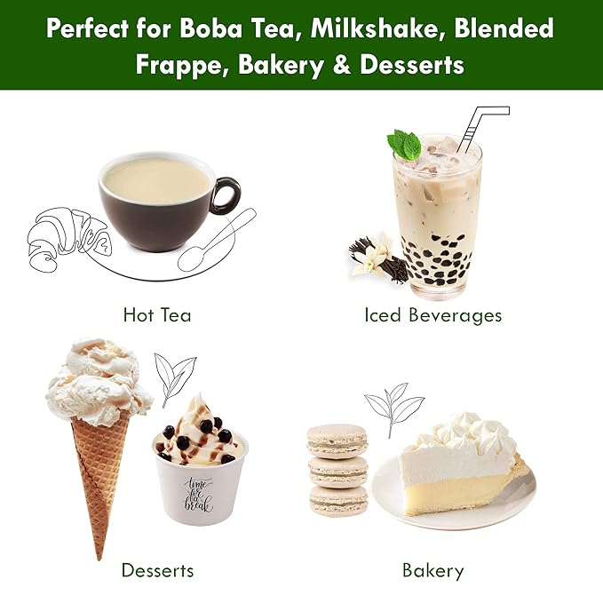 Vanilla Bubble Milk Tea Instant 3in1 Powder Mix - 1kg (33 Drinks) | For Boba Tea, Milkshake, Blended Frappe and Bakery | Authentic Taiwan Recipe | Zero Trans Fat, No Preservatives by Moriyama Teahouse