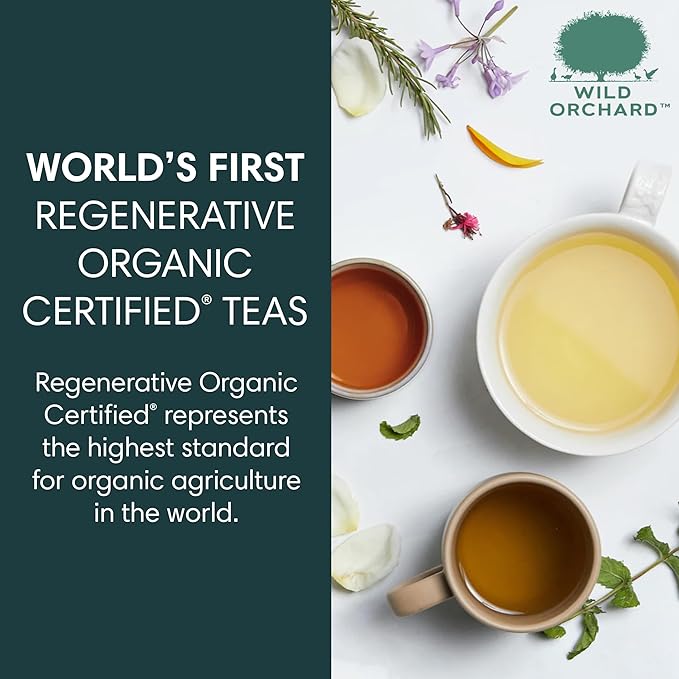 Wild Orchard Premium Green Tea - 100% Regenerative Organic Certified - Loose Leaf - USDA Organic - Sustainably & Regeneratively Cultivated on Jeju Island in South Korea - (Spring Green)