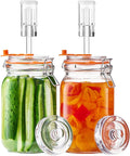 1.5L Wide Mouth Fermentation Jars, Pack of 2 with Airlocks & Glass Weights, Complete Fermenting Kit for Sauerkraut, Kimchi & Pickles