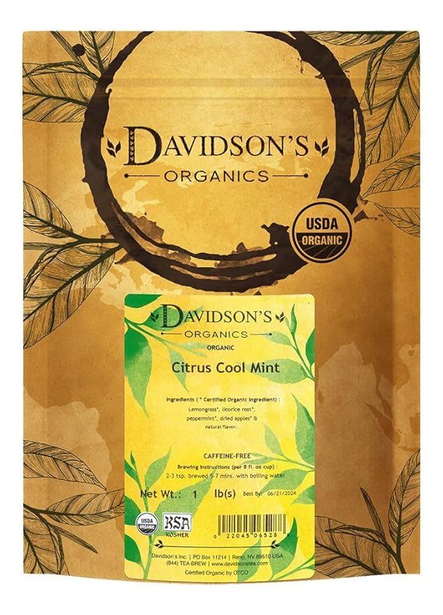 Davidson's Organics, Citrus Cool Mint, Loose Leaf Tea, 16-Ounce Bag
