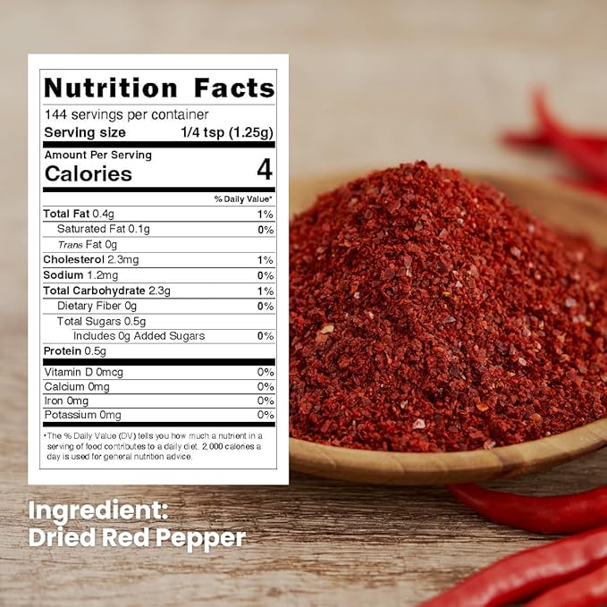 Korean Gochugaru Red Pepper Flakes, 6.34 oz Bottle – Sun-Dried Coarse Chili Powder for Kimchi, Jjigae, Stir-Fry & Korean BBQ – 100% Pure, No MSG, No Additives – Shaker-Ready Spice Bottle