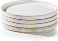 getstar 10.5” Ceramic Dinner Plates, Set of 4, Microwave & Dishwasher Safe, Salad Pasta Deep Plates with Embossments Set of 4