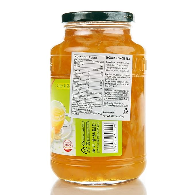 Damtuh Korean Honey Lemon Tea 2.2 lb (35.3 fl oz) – Lemon Marmalade Preserve for Hot or Iced Tea, Spread & Desserts, Caffeine-Free