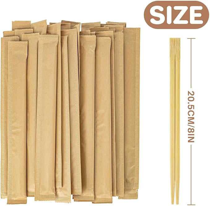 MAQIHAN 40 Pairs Wooden Chopsticks Disposable - Bamboo Chopsticks Chinese Food Japanese Sushi Korea Ramen Asian Cooking Hibachi Party Paper Packaging Individually Packaged Restaurant Business