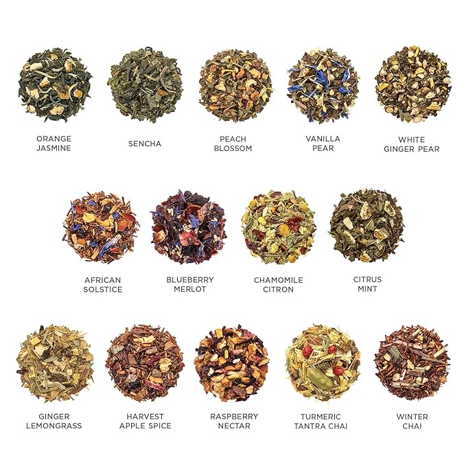 Tea Forte Single Steeps Loose Leaf Tea Sampler, Assorted Variety Tea Box, 15 Single Serve Pouches, Gifts for Mom, Classic Tea