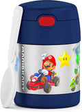 THERMOS FUNTAINER Insulated Food Jar, 10 Ounce, Kid Friendly Food Jar with Foldable Spoon, Mario Kart