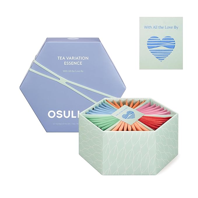OSULLOC TEA VARIATION ESSENCE (42 Count, 6 Types x 7 ea), Mothers Day Gifts, Special Thank You Card attached