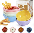 Soy Sauce Dish 5 OZ, Small Bowls for Dip, Unbreakable Chip and Dip Bowl, Wheat Straw Bowl Sets of 6, Dipping Sauce Cups for Party, Kitchen, Dishwasher Safe Dipping Bowls for Ketchup - Colorful