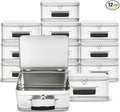Rtteri 12 Pack DIY Lunch Box Tin Retro Set 8 x 6 x 4 Inches with Hinged Lids DIY Large Box for Storage Blank Design Vintage Metal Lunchbox for Kids Sandwich Containers (Silver)