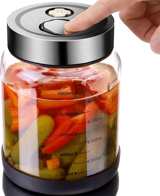 40 oz Fermentation Mason Jar, Pickle Jar for Fermenting, Glass Canister for Food,Kitchen Container for pickle, flour, Cookie, Candy, Loose Tea