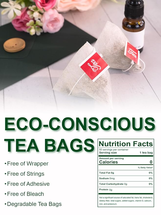 TeeLux Yerba Mate Tea Bags, 3g/bag, Unsmoked Yerba Mate Tea, Rich in Antioxidant, Hot & Iced Tea, 50 Count