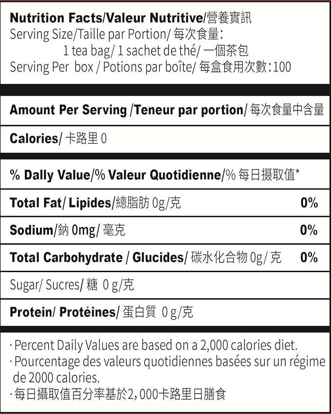 Imozai Organic Puerh Tea Bags 100 Count Individually Wrapped