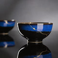 Authentic Kintsugi Bowl with Genuine 24K Gold, Handcrafted Japanese Wabi Sabi Zen Decor, Deep Blue Ceramic, Healing and Resilience Gift