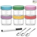 6 Pack Glass Baby Food Storage Containers, 4 oz Baby Food Jars with Lids, Baby Food Maker for Microwave & Dishwasher Freezer Safe,BPA Free