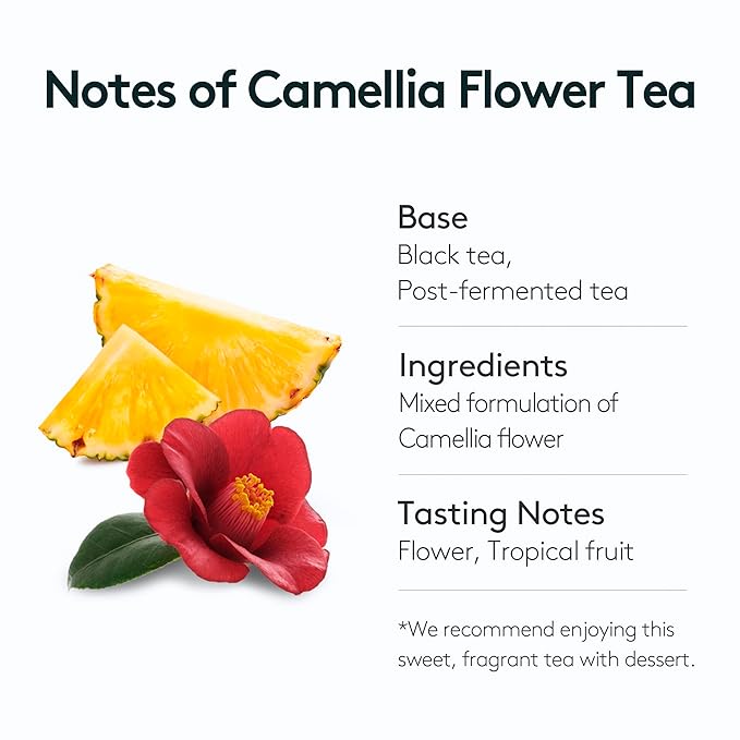 OSULLOC Camellia Flower Tea (Tropical fruity flavors), Iced tea bags, Fruit tea Blend, Premium Teabags from Jeju Island, 20 count