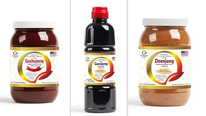 Q-Rapha Premium Korean Ganjang (Soy Sauce), Gluten-free, Non-GMO, Unpasteurized, Artisanal, Aged over 3 Years (trio 2)