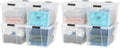 IRIS USA 72 QT Plastic Storage Box with Lid and Latches - 8 Pack - BPA-Free, See-Through Organizing Solution, Durable Nestable Stackable Containers, Secure Pull Handle - Clear