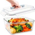5.4L/ 180oz/ 22cup Extra Large Glass Food Storage Container with Airtight Lid for Roasting Chicken, Brine,Lasagna - BPA-Free, Oven, Freezer & Dishwasher Safe Big Marinade Container
