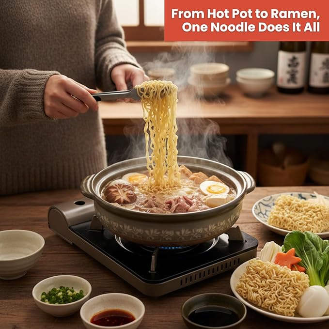 Asiatic Dishes - Fresh Japanese Ramen Noodles (Pack of 10) - Non-Fried Noodle, Healthy Baked Asian Ramen, Chewy Ramyun, 7g Protein, No Soup Included, Quick and Easy, 3.52oz | Quick easy Meal