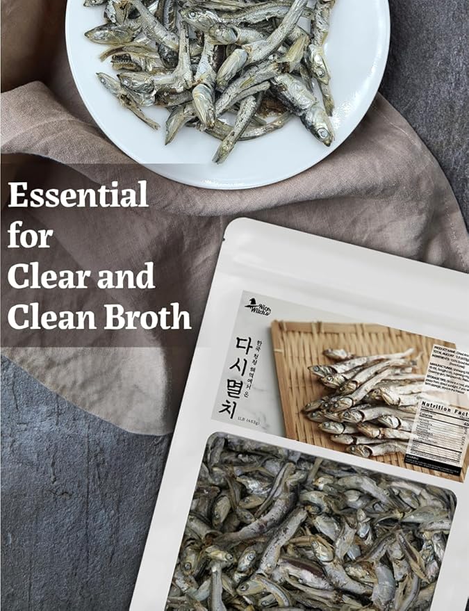 NICE WITCH’S Korean Soup Anchovy, Dried Anchovies for Broth & Stock, Rich Umami Flavor, 1 lb (454g)
