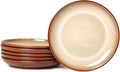 Pokini Stoneware Plates Set of 6, 8 Inch Handmade Reactive Glaze Ceramic Set for Dessert, Salad, Appetizer, Small Dinner Plates, Microwave & Dishwasher Safe, Highly Chip and Crack Resistant