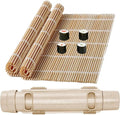 Sushi Making Kit with 2 Bamboo Rolling Mats & Sushi Bazooka, Better Than Single Mats or Molds, Food-Grade, Beginner Friendly Set for Perfect Homemade Maki Rolls
