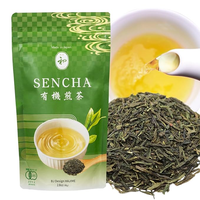 Sencha Green Tea – Organic Japanese Green Tea Loose Leaf, 80g Organic Loose Leaf by HAJIME