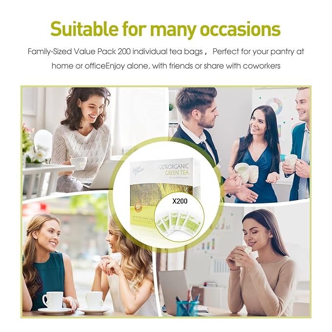 Prince of Peace 100% Organic Tea, BEST VALUE Family Size, 200 Tea Bags (Organic Green Tea)