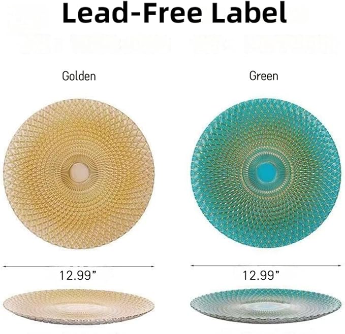 Lead-Free Glass Dinner Plates And Fruit Plates: Stylish, Practical And Perfect For Every Meal (Green)