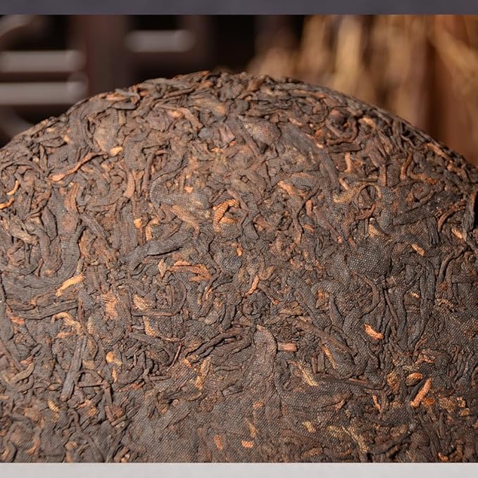 SANRAN Pu Erh Tea, Aged Puer Tea Cake, Ripe Puerh Black Tea, Year 2015, 12.60oz
