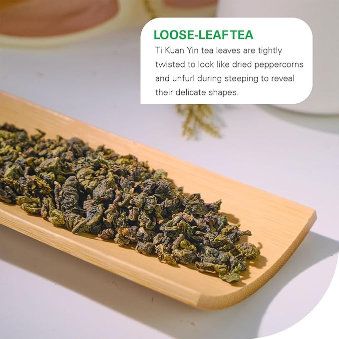 WT WEETEE Organic Tie Guan Yin Oolong Tea, Organic Iron Goddess of Mercy Loose Leaf 4oz (114g), Chinese Tea Ti Kuan Yin, Fujian Wu Long Semi-oxidized Tea