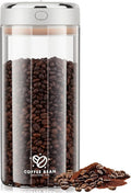 57oz Airtight Glass Coffee Canister with One-way CO2 Valve, Borosilicate Vacuum Coffee Bean Storage Canister with Date Tracker, Wide-Mouth Storage Container for Coffee Bar,Home,Kitchen